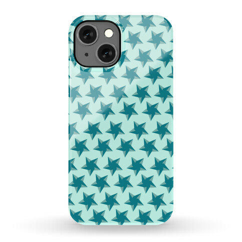Teal Star Pattern Phone Case